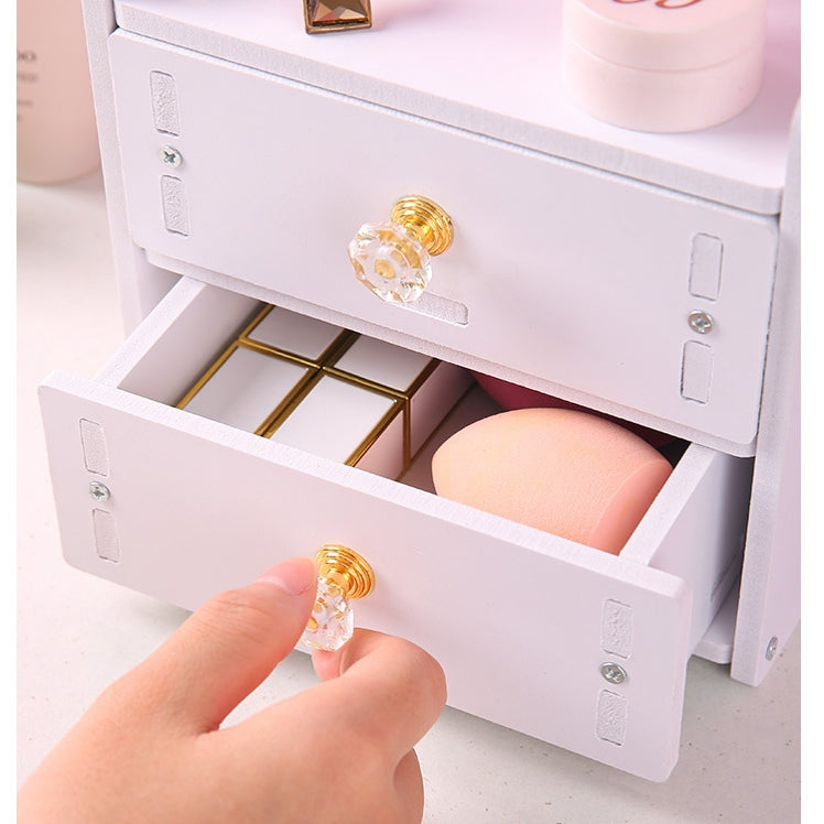 DIY Makeup Desk Organizer With Mirror ( 1pc )