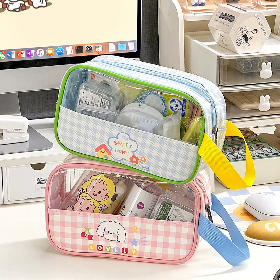 Kawaii PVC Semi Transparent Small Travel Wash Bag (1pc)