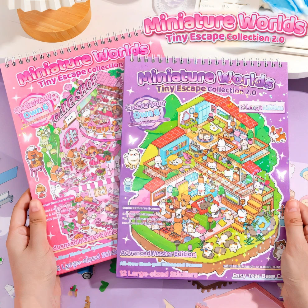 Miniature Worlds DIY Craft Activity Sticker Book ( 1pc )