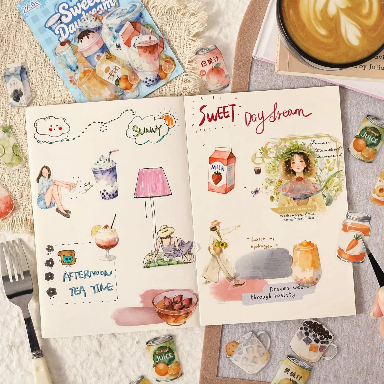 Beverage Series Themed DIY Journaling & Decoration Stickers ( 40pcs )