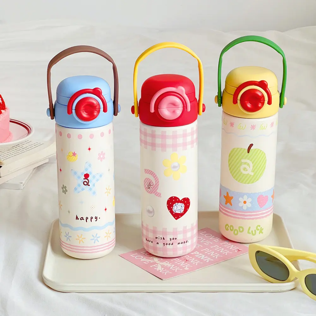 Pinteresty Pastel Pop Double Sipper Stainless Steel Bottle ( 1pc )