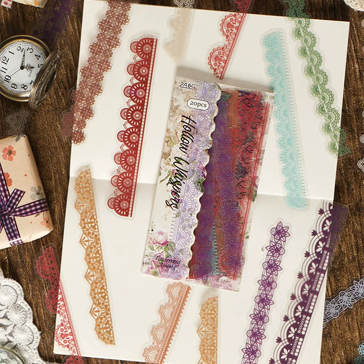 Lingering Amidst the Flower Series Journaling Scrapbooking Stickers Strips ( 20pcs )