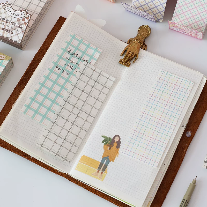 Aesthetic Grid Pattern Memo Pad Sheets ( 1pc )