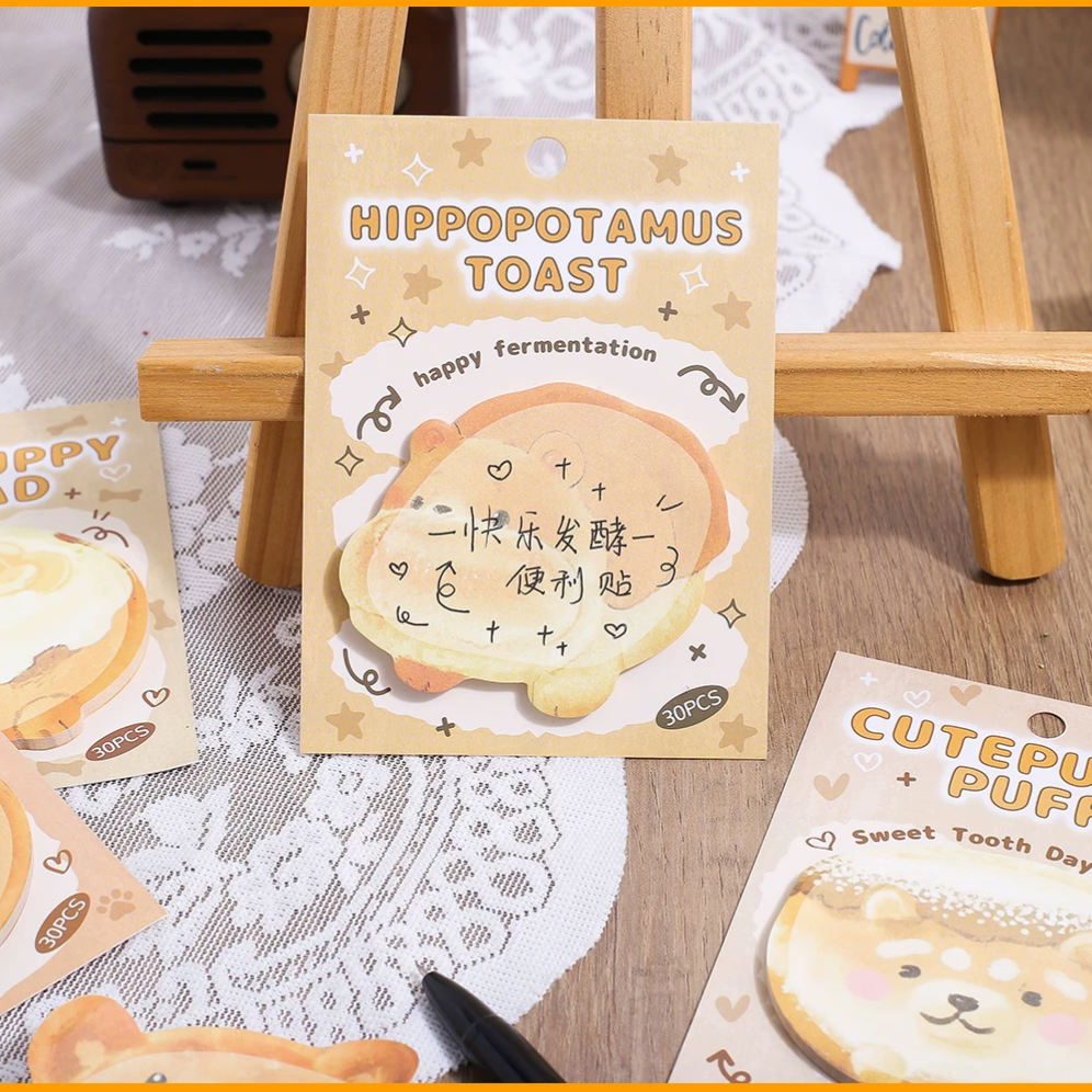 Animal Bread Toast Sticky Notes ( 1pc )