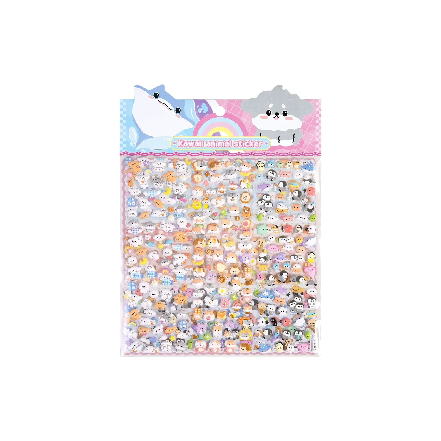 3D Kawaii Animal Puffy Foam Sticker Sheets ( 2 Sheets )