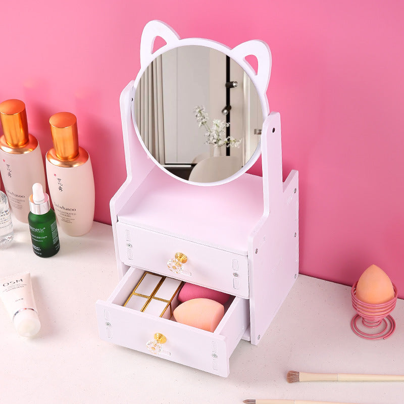 DIY Makeup Desk Organizer With Mirror ( 1pc )