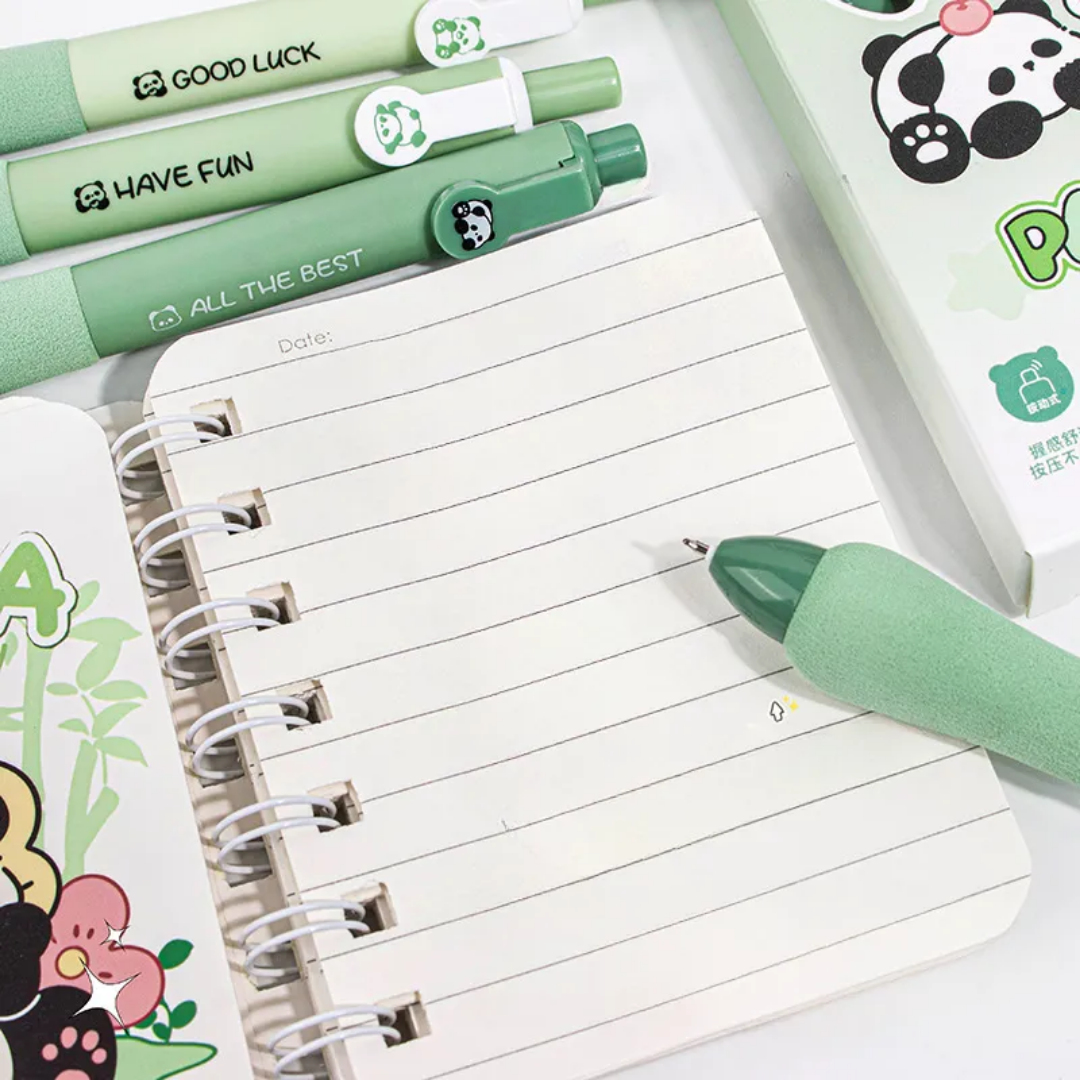 Panda Plush Soft Grip Pen Set ( 4pcs )