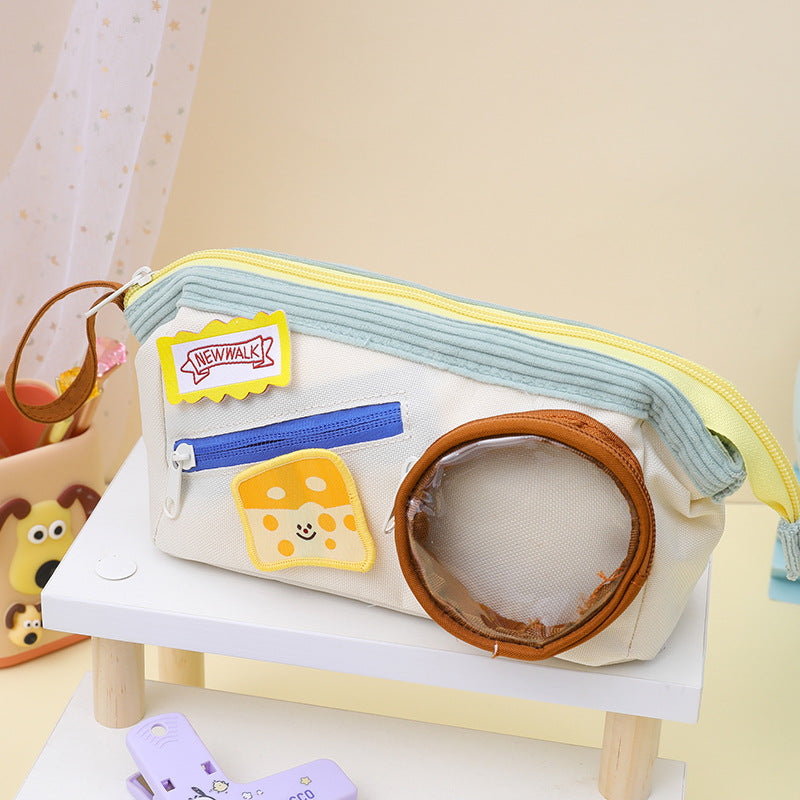 Aesthetic Wide Opening Multipurpose Stationery Pencil Pouch ( 1pc )