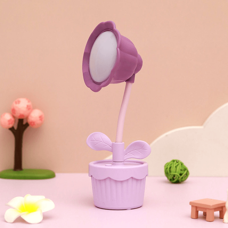 Flower Pot Desk Table Lamp Rechargeable ( 1pc )