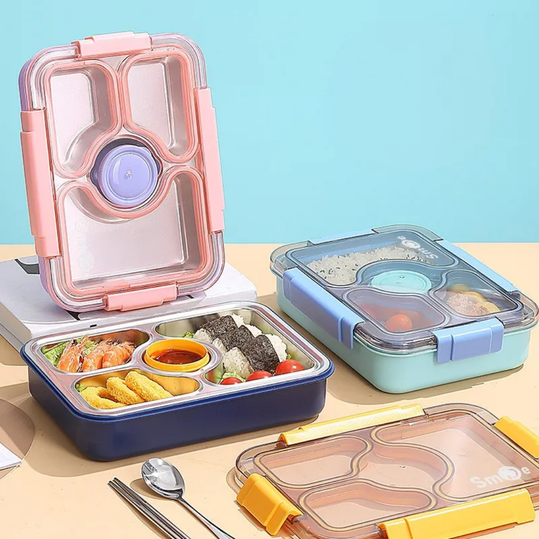 Four Compartment Transfer Proof Bento Lunch Box ( 1pc )