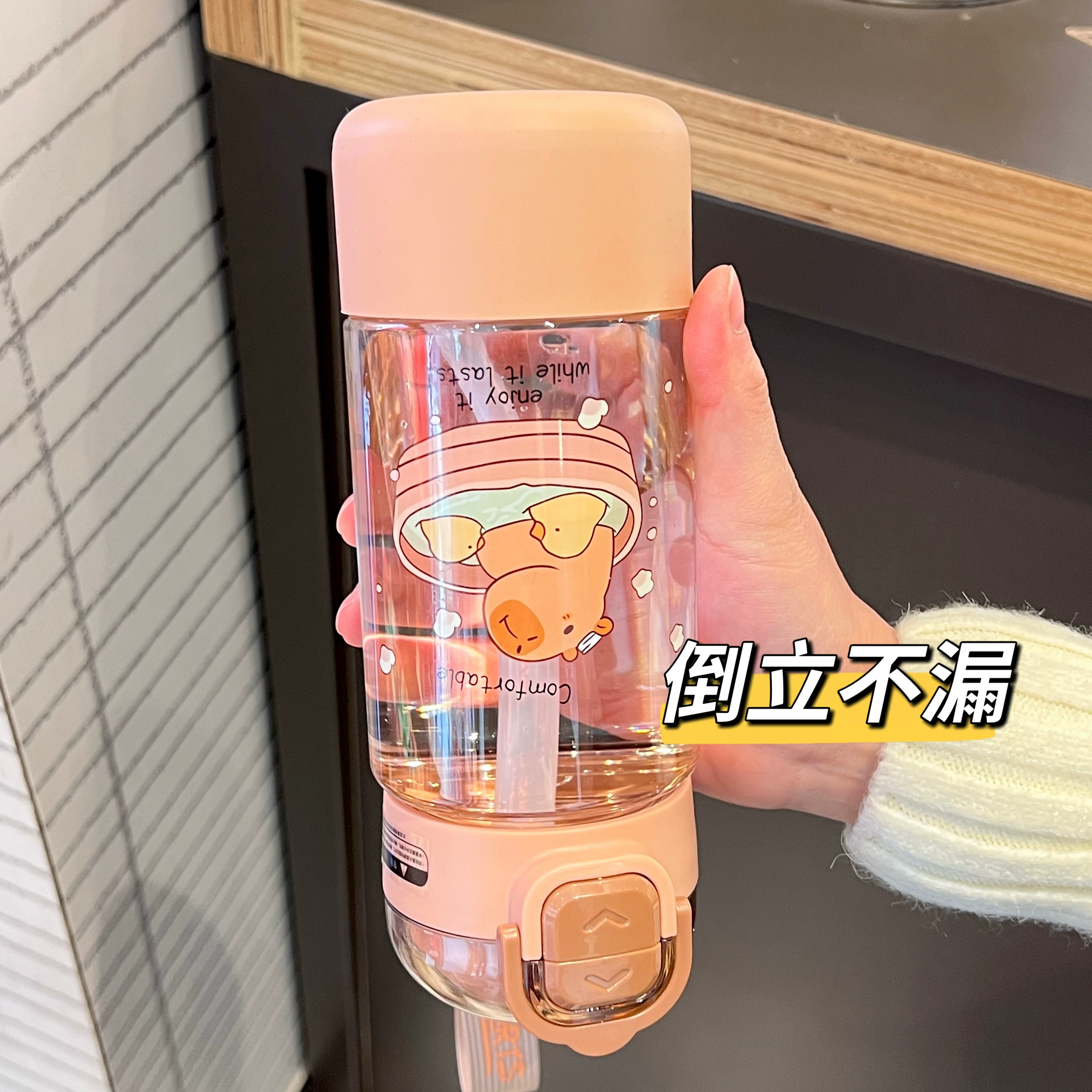 Capybara Double Sipper Water Bottle 580ML ( 1pc )
