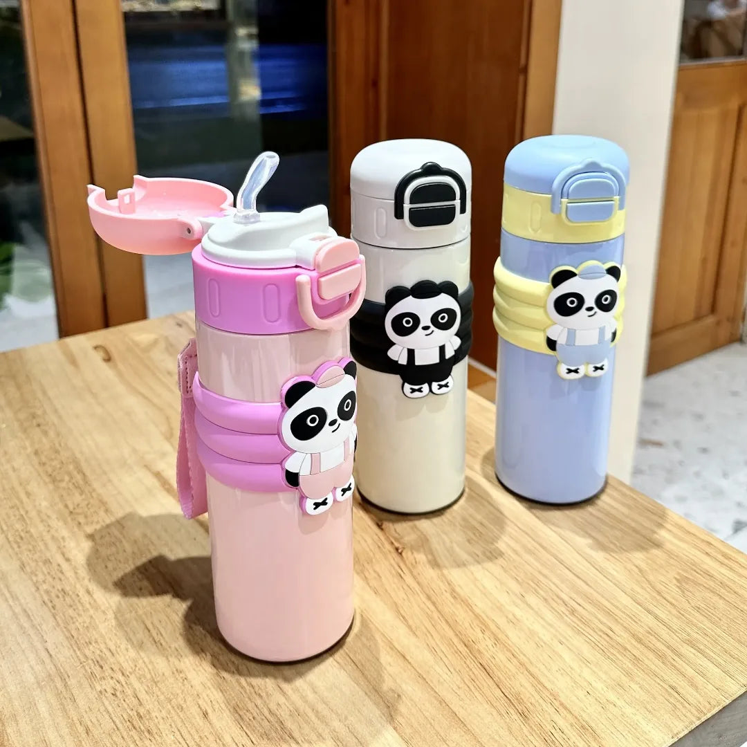 Panda Dual Sipper Steel Doubled Walled Insulated Bottle ( 1pc )
