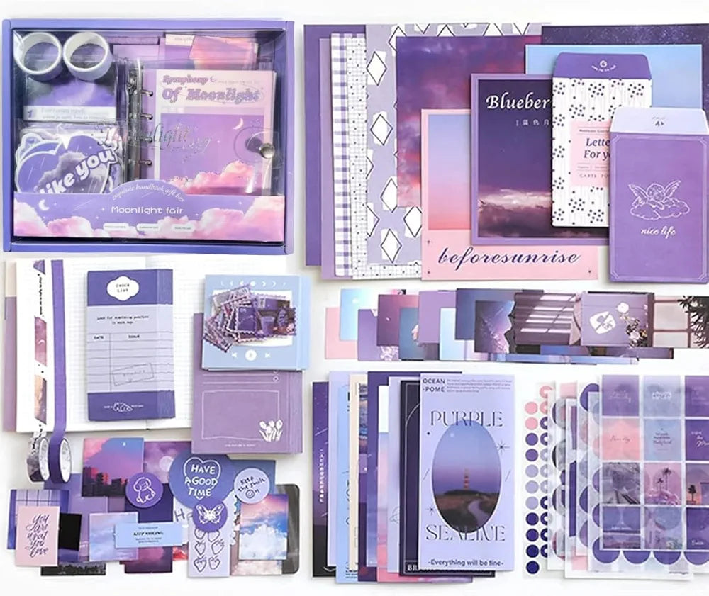 Symphony Of Moonlight Purple Journal Scrapbook Gift Set ( 1 set )