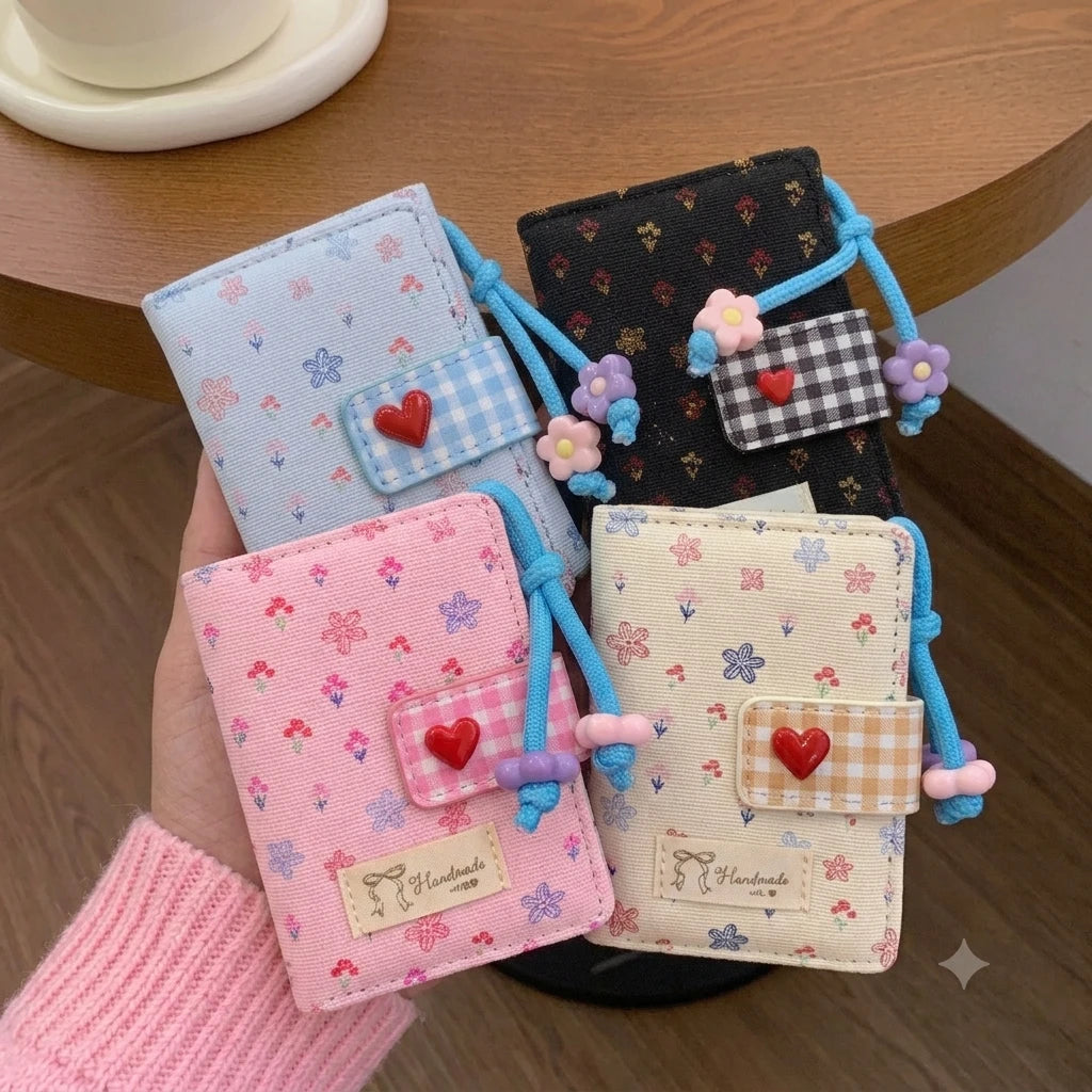 Pinteresty Heart Floral Trifold Wallet ( 1pc )