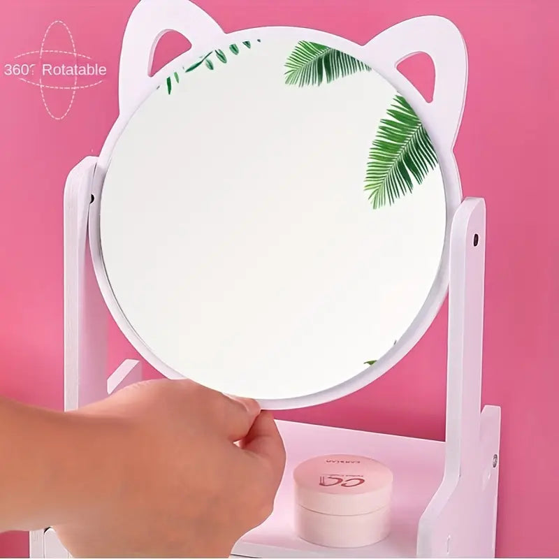 DIY Makeup Desk Organizer With Mirror ( 1pc )