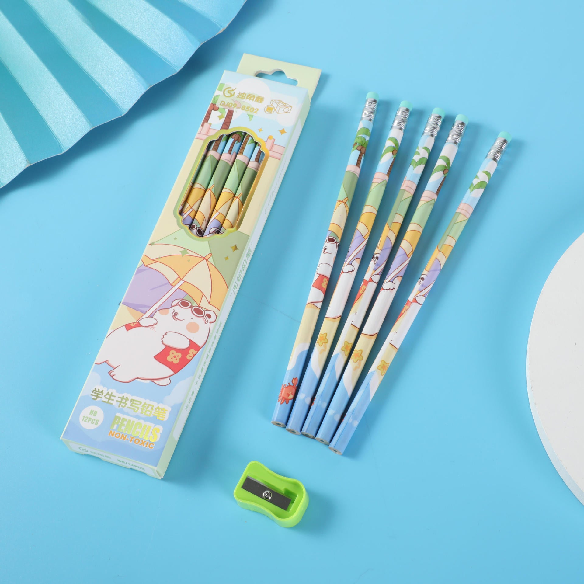 Kawaii Wooden Pencil Set ( 12pcs )