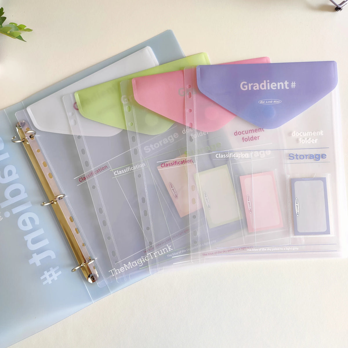 Aesthetic Gradient Loose-Leaf Binder File Folder Storage Organiser A4 ( 1pc )