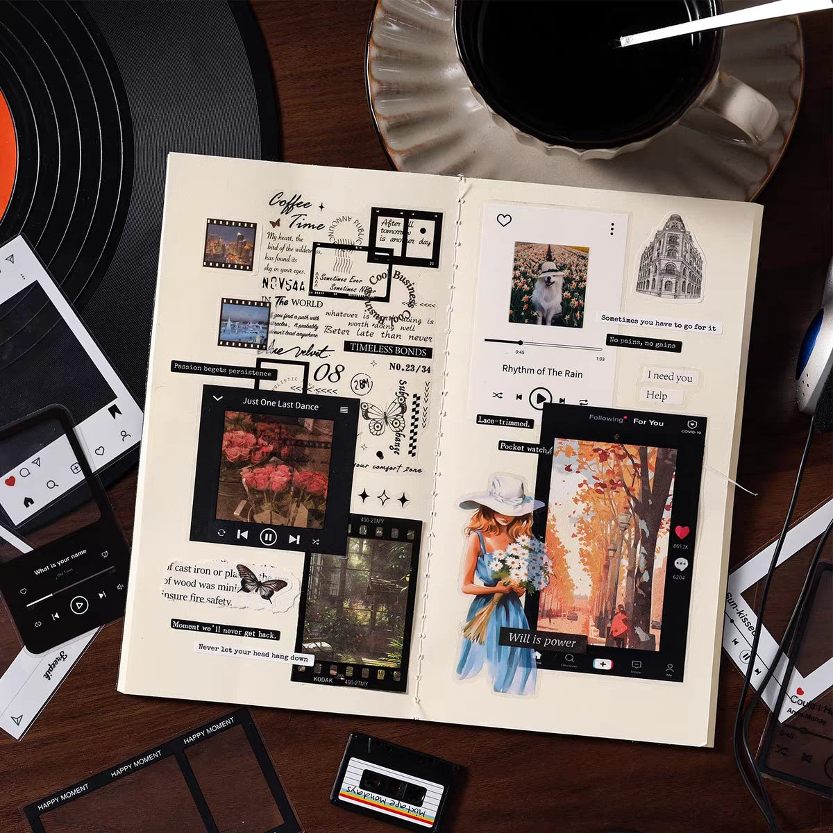 Frame & Grid Retro Film Strip & Border Stickers (20 Sheets)