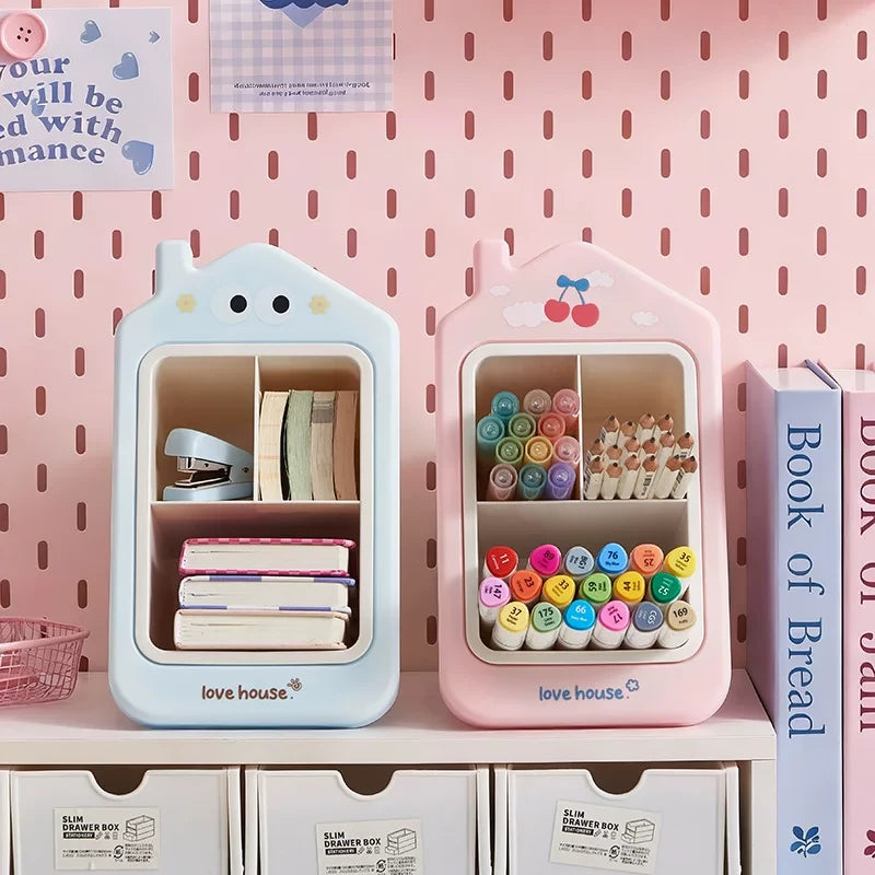 Love House Tilted Slanted Pen Desk Multipurpose Organiser ( 1pc )