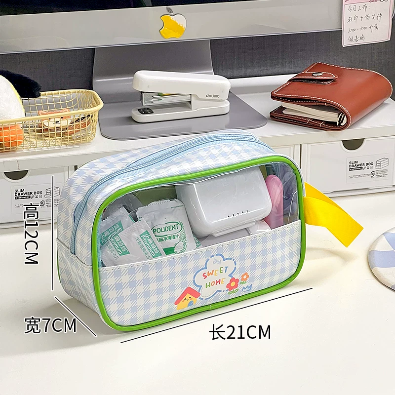 Kawaii PVC Semi Transparent Small Travel Wash Bag (1pc)