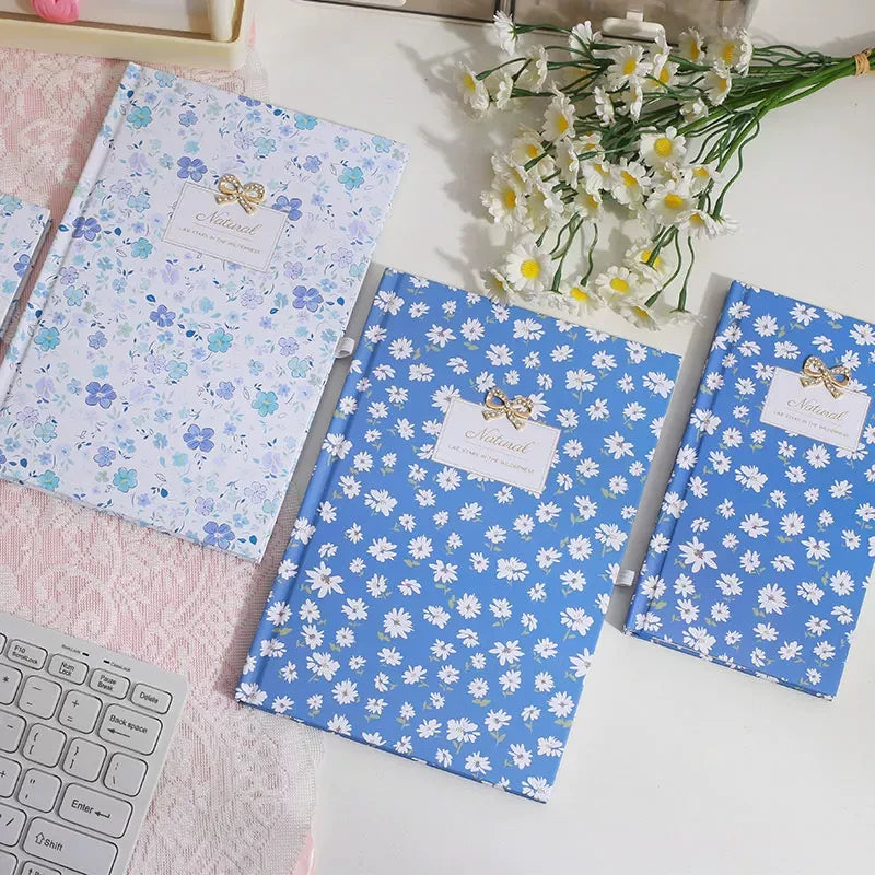 Floral Bow Charm Hardbound Handbook Notebook Diary A5 ( 1pc )