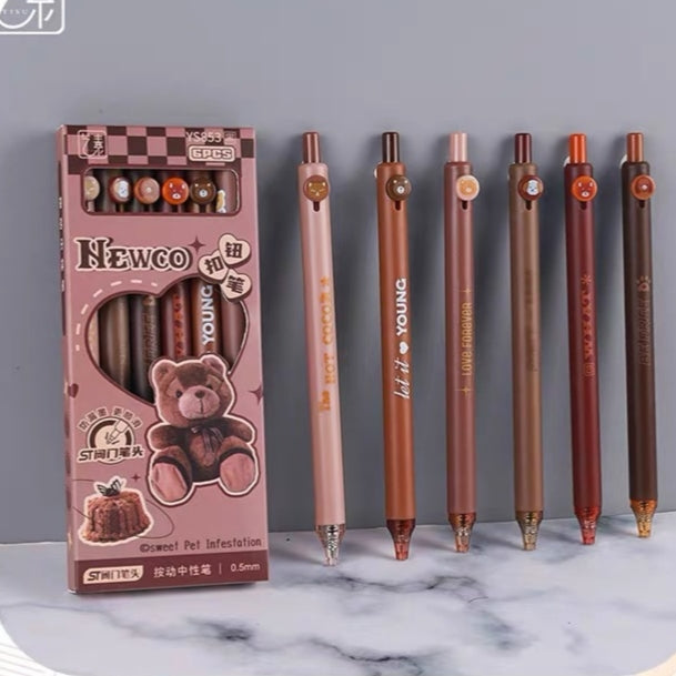 Sweet Bear Gel Pen Set ( 6pcs )