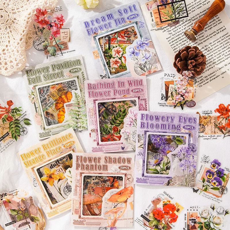 Natural Pastoral Retro Journaling Scrapbooking Stickers ( 20pcs )