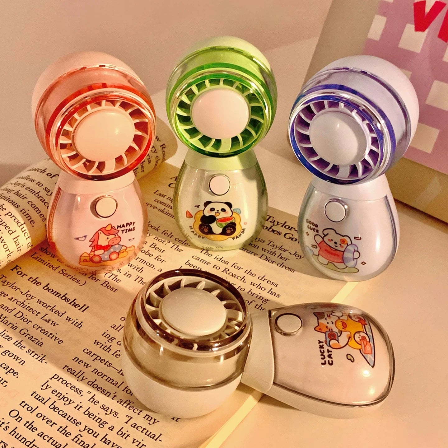Cute Handheld Three Speed Fan Rechargeable ( 1pc )