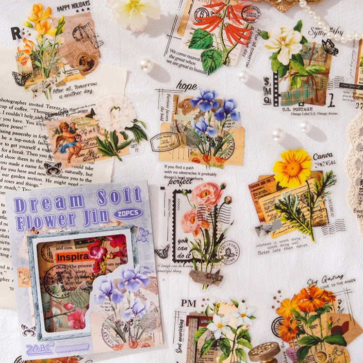 Natural Pastoral Retro Journaling Scrapbooking Stickers ( 20pcs )