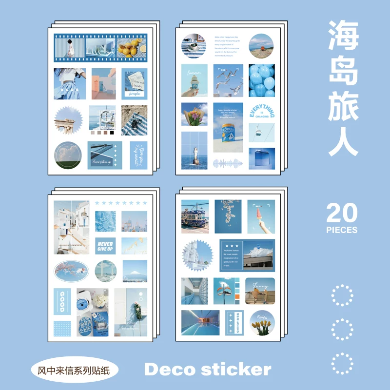Aesthetic Deco Collage Journaling Scrapbooking Stickers Book ( 20 Sheets )