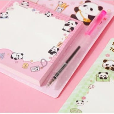 Panda Sticky Notes With Pen ( 1pc )
