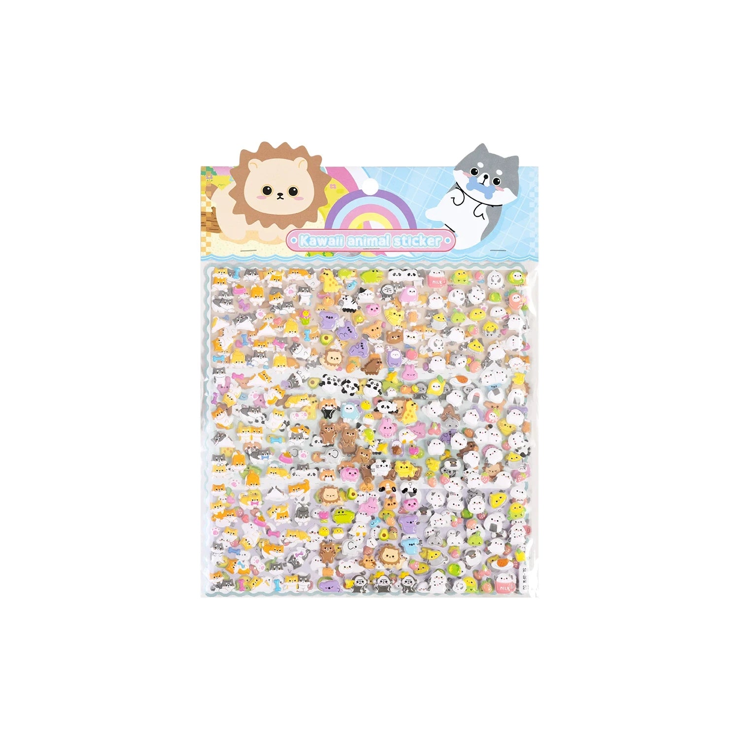 3D Kawaii Animal Puffy Foam Sticker Sheets ( 2 Sheets )