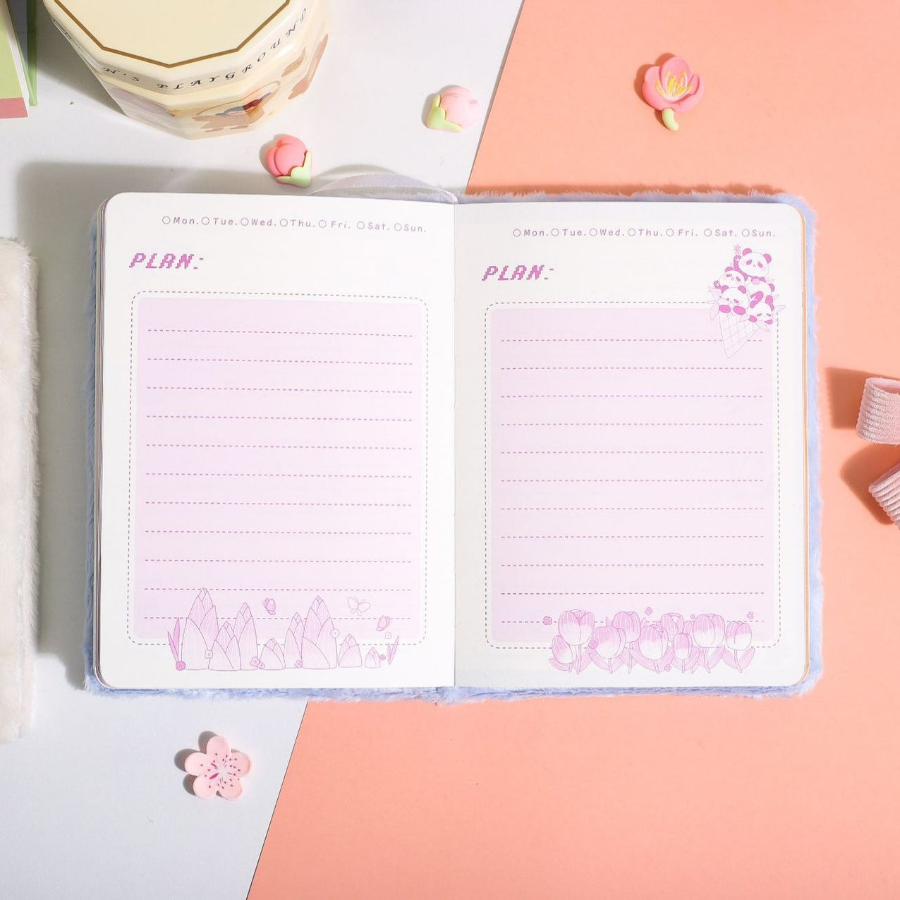 Panda Fur Notebook Dairy ( 1pc )