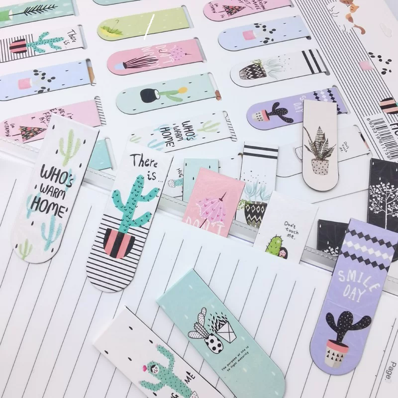 Cactus Magnetic Bookmarks ( 4 pc )