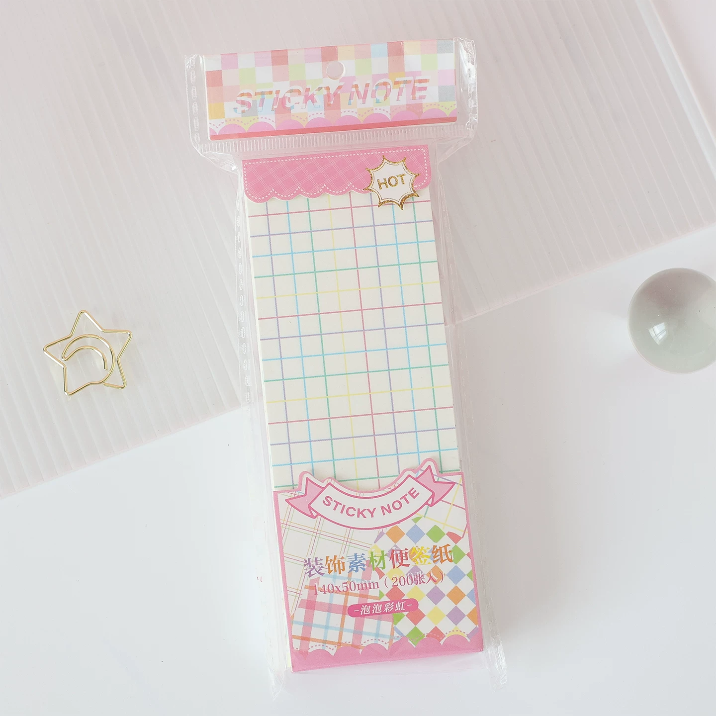 Aesthetic Grid Pattern Memo Pad Sheets ( 1pc )