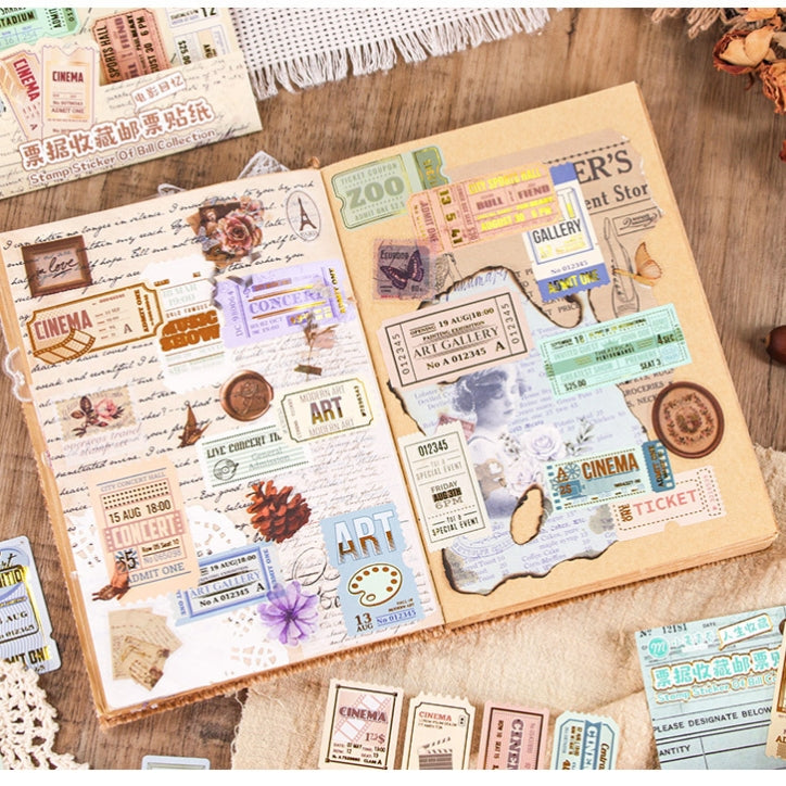 Stamp Journaling Scrapbooking Stickers ( 4 sheets )