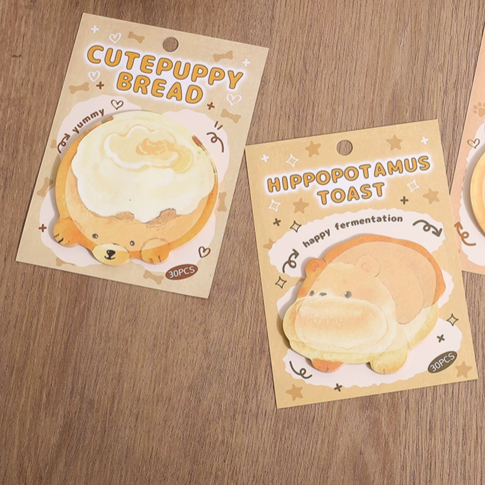 Animal Bread Toast Sticky Notes ( 1pc )