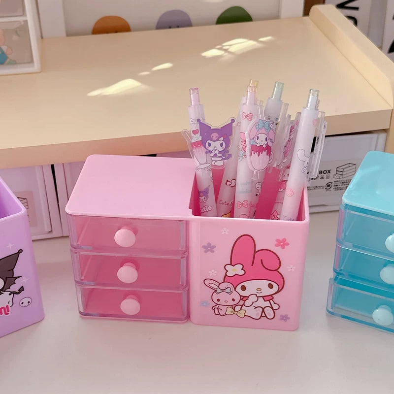 Sanrio Desk Organizer Pen Holder with Mini Drawers ( 1pc )