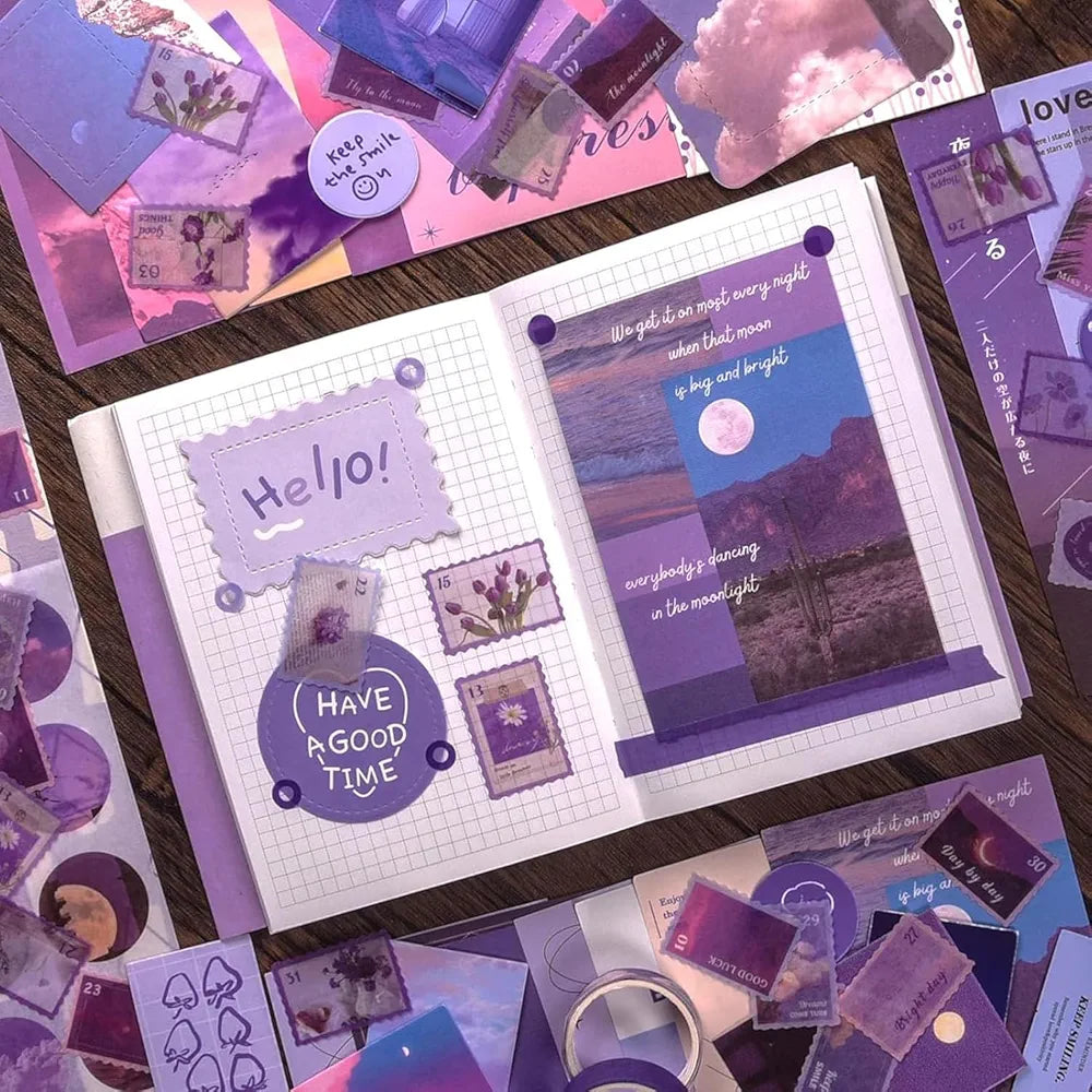 Symphony Of Moonlight Purple Journal Scrapbook Gift Set ( 1 set )