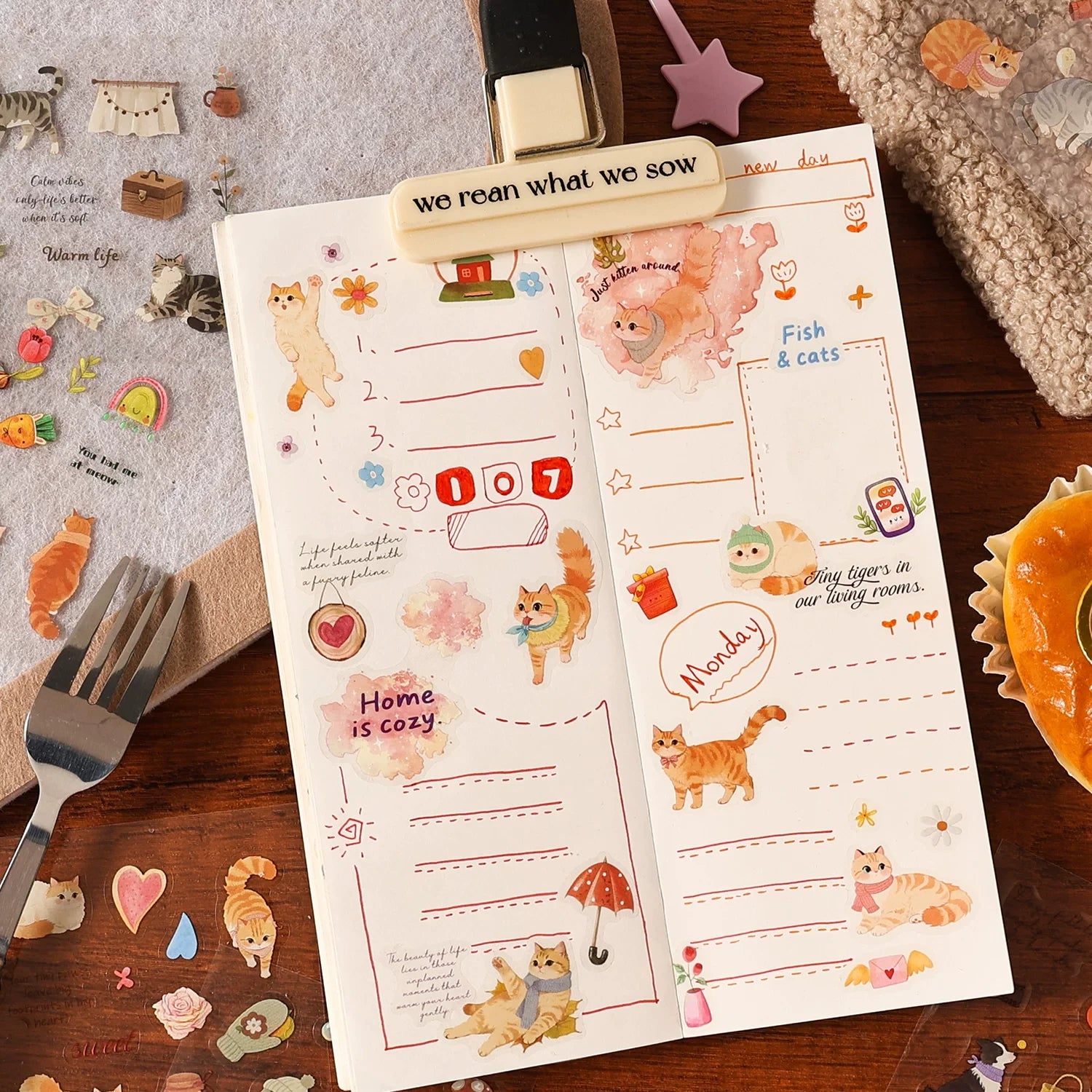 Plush Healing Series Cute Cats & Dogs Themed Stickers for Journaling and Decoration ( 1pcs )