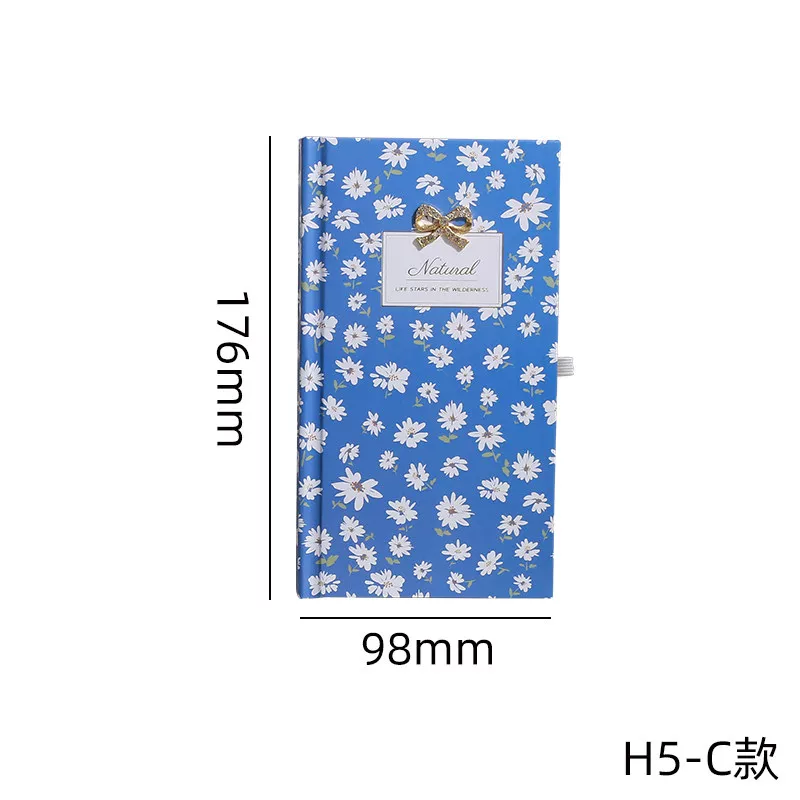 Fresh & Floral Bow Charm Hardbound Handbook Notebook Diary ( 1pc )