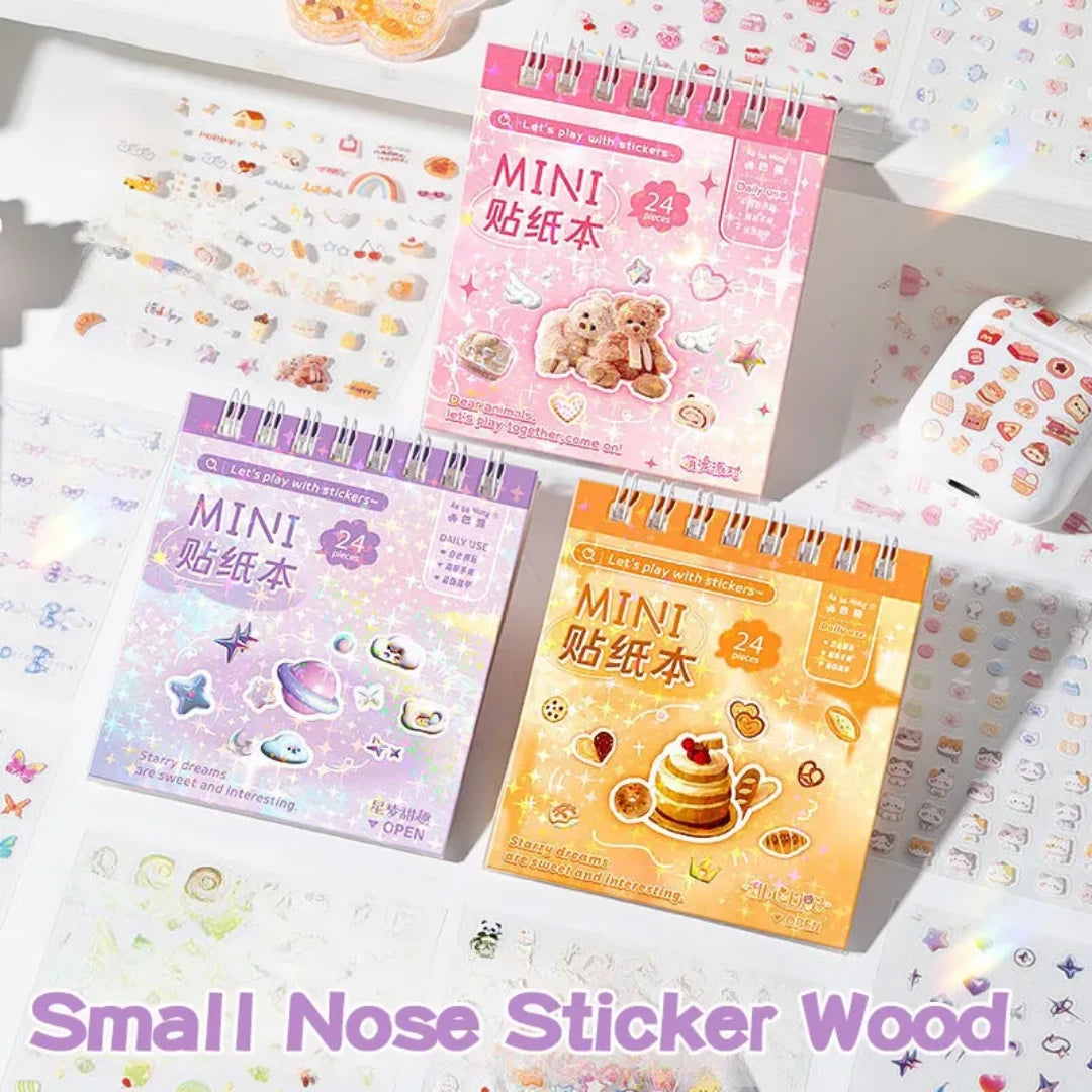Kawaii Mini Decorative Sticker Book for Journaling & Nails ( 3pcs )