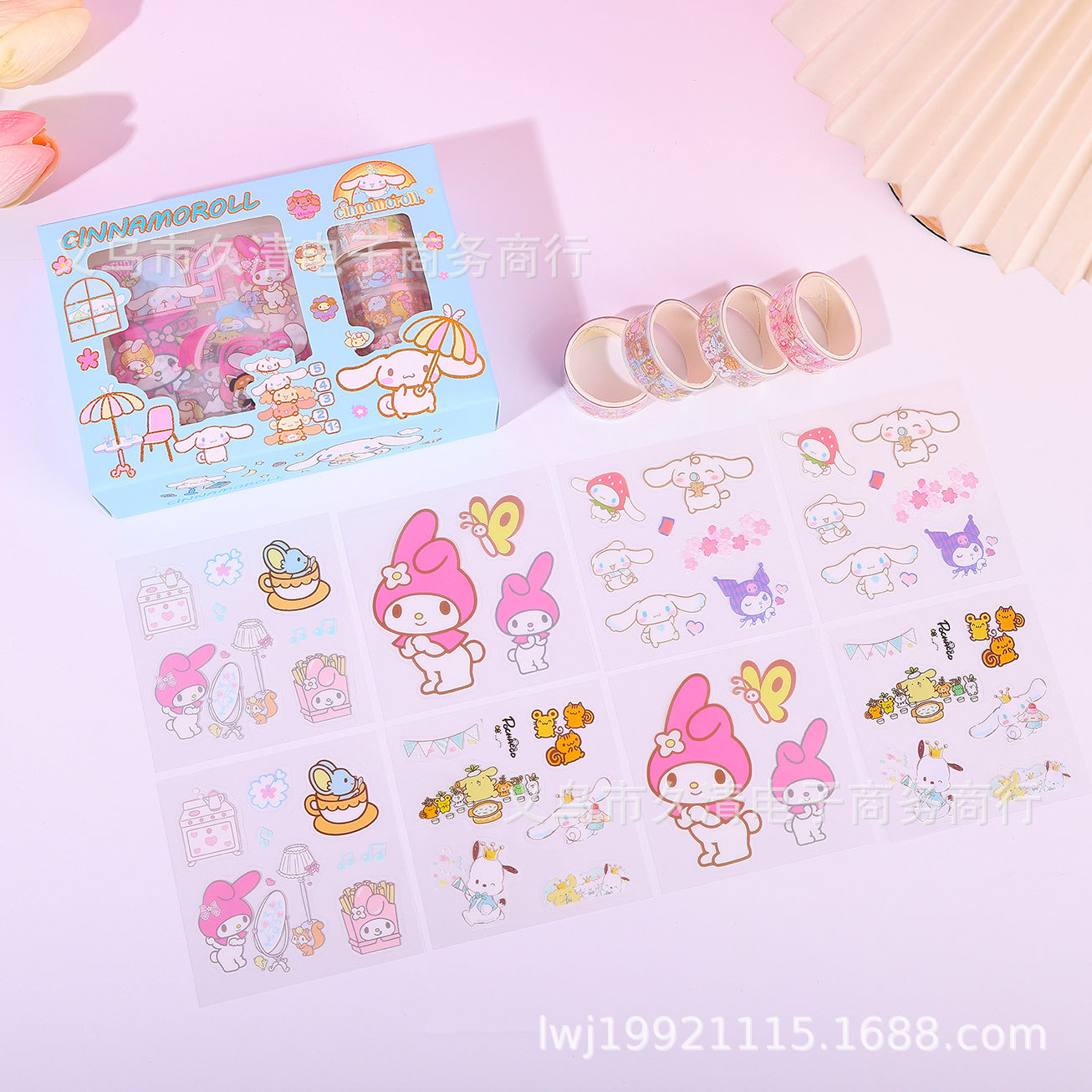 Sanrio Character Sticker Washi Tape Set ( 1 set )