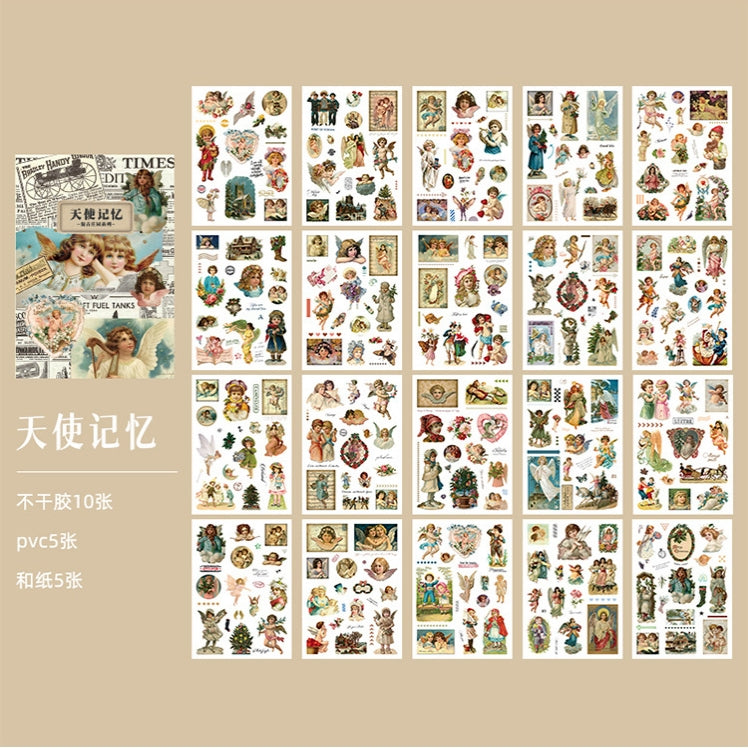 Retro Manor Series Journaling Scrapbooking Stickers Book ( 20 Sheets )