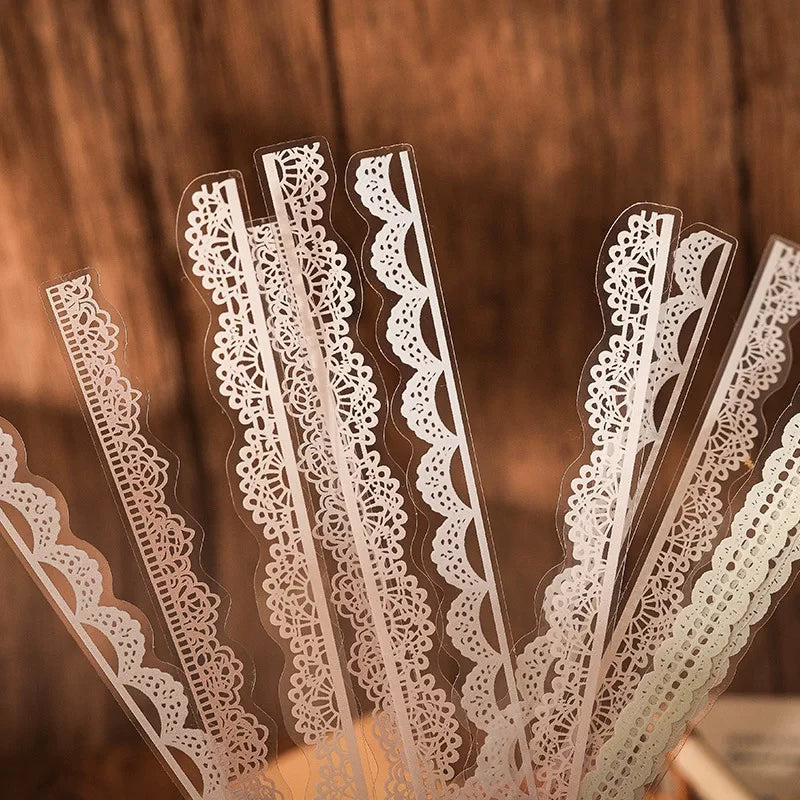 Dreamy Lace & Floral Series Journaling Scrapbooking Stickers Strips ( 40pcs )