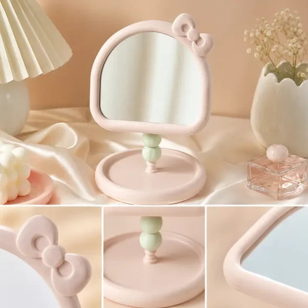 Pinteresty Coquette Bow Stand Tabletop Makeup Mirrors ( 1pc )