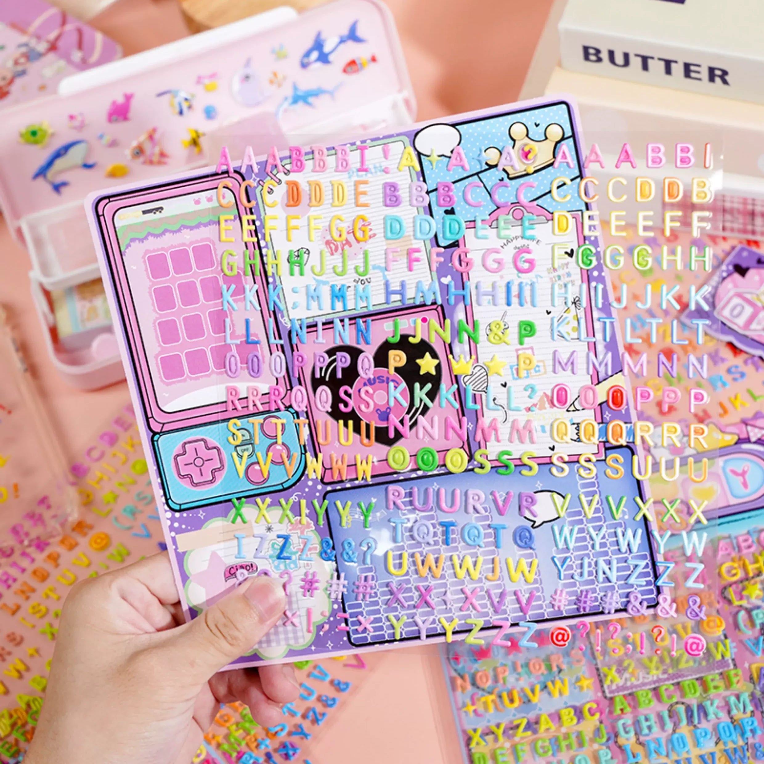 3D Alphabet Puffy Foam Sticker Sheets ( 2 Sheets )