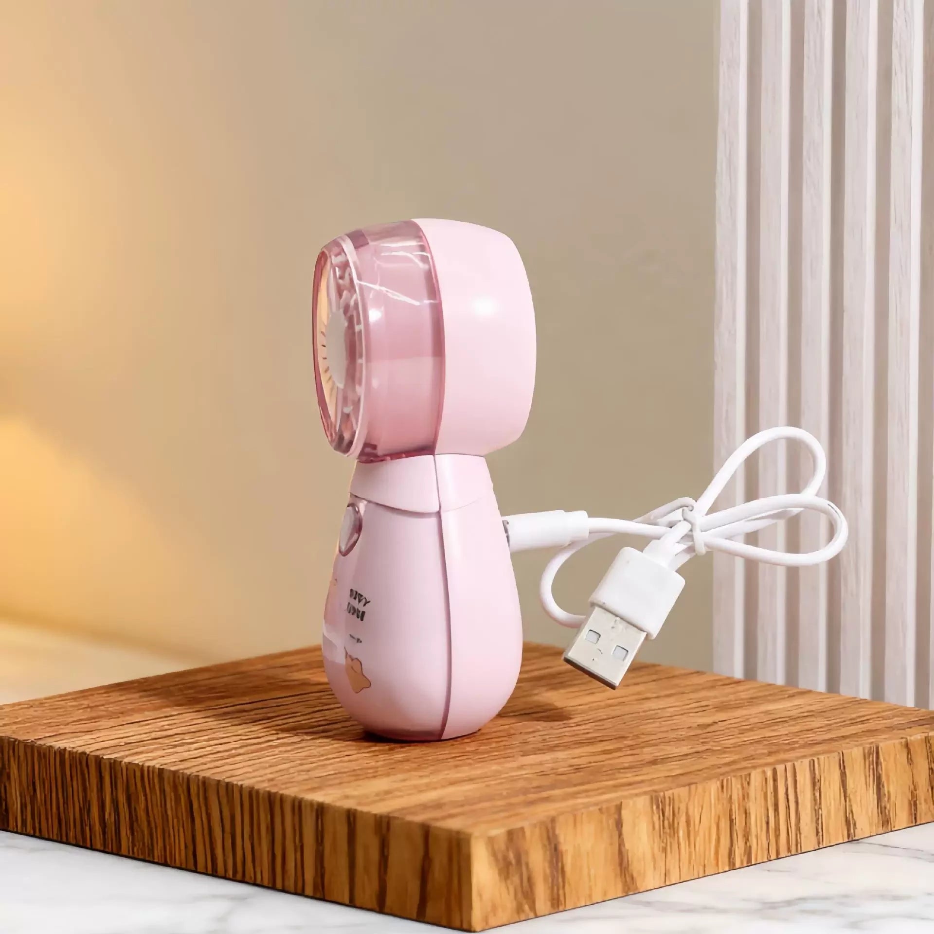 Cute Handheld Three Speed Fan Rechargeable ( 1pc )
