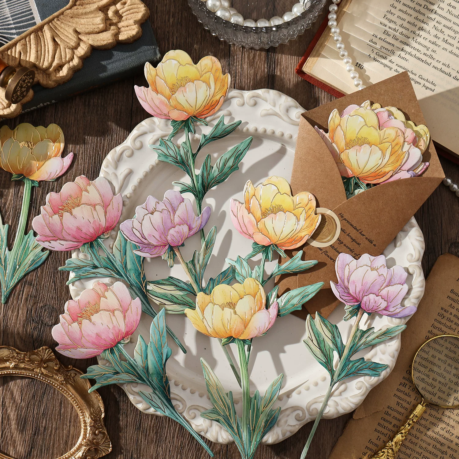 Floral Fragrance Series Journaling Scrapbooking Cutouts ( 8pcs )