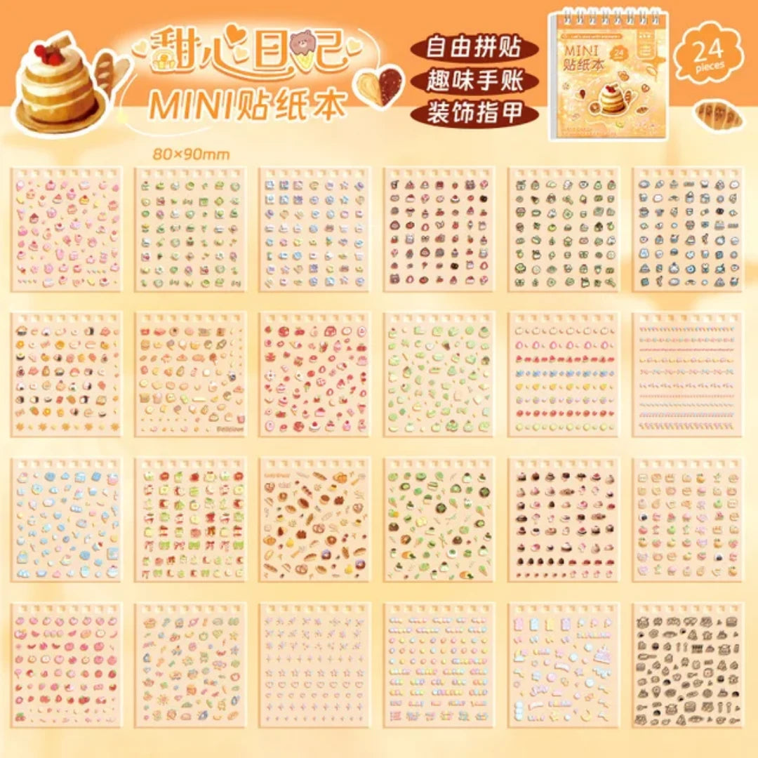 Kawaii Mini Decorative Sticker Book for Journaling & Nails ( 3pcs )